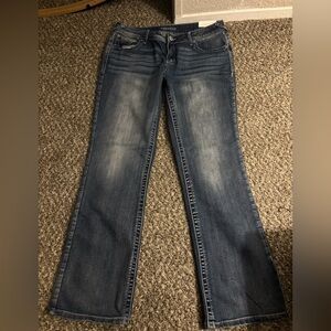 Maurices Blue Mid Rise Slim Boot Cut Jeans 14 Regular